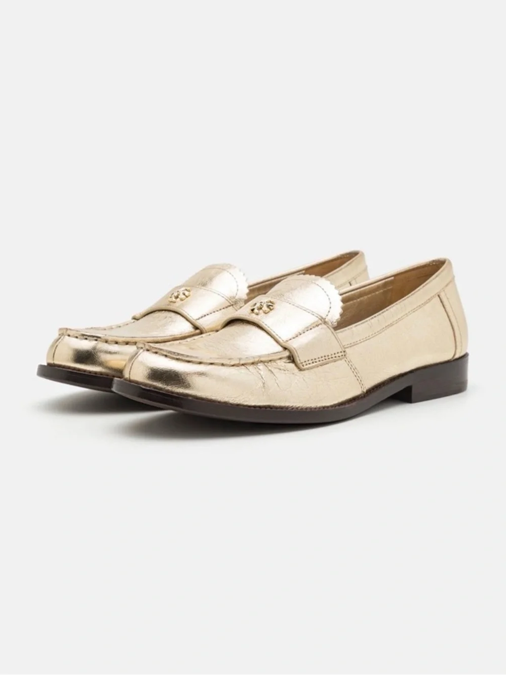 Tory Burch Classic Loafers - Spark Gold Metallic Leather - size 6 - brand new